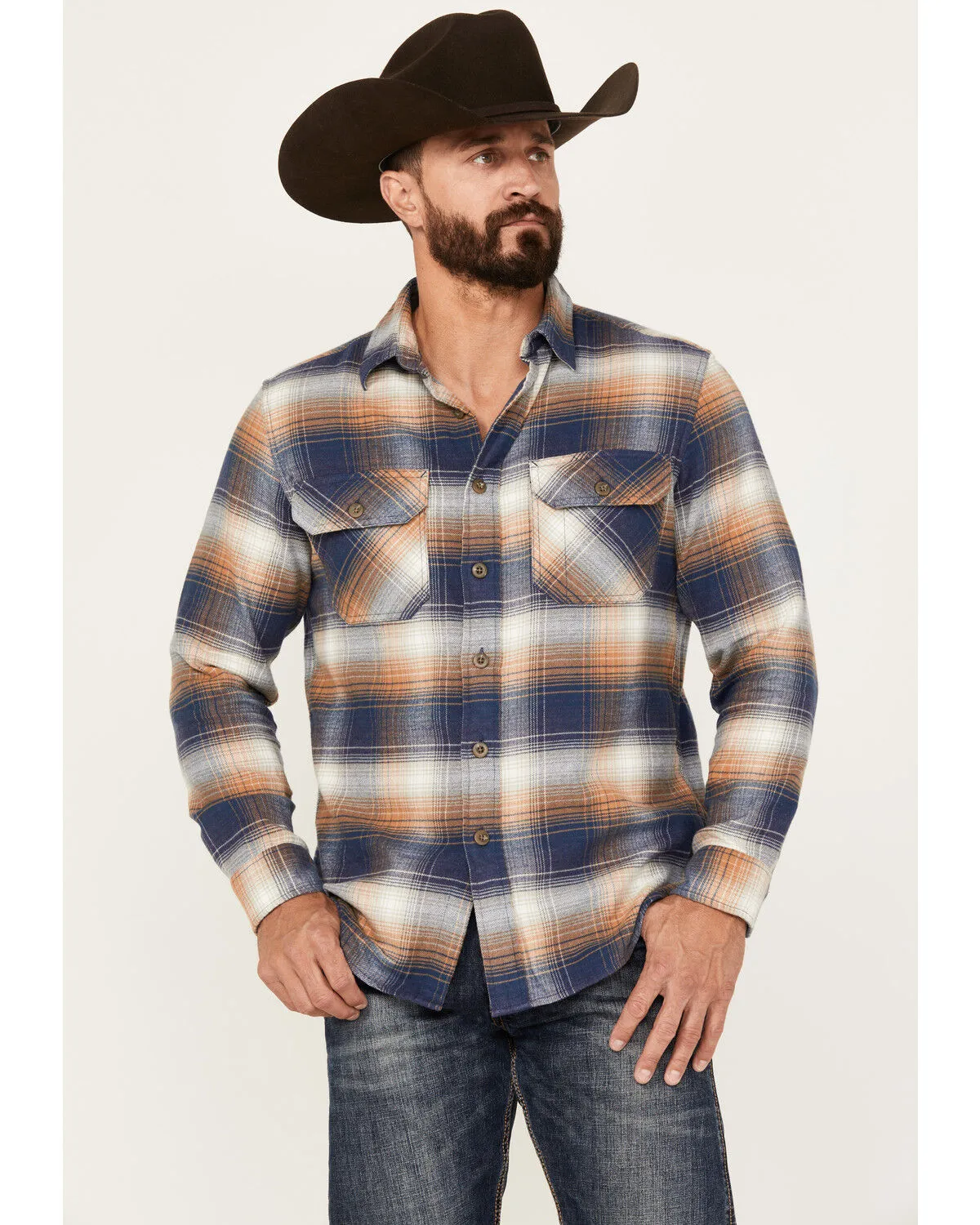 Product Name:  Pendleton Men's Burnside Plaid Print Long Sleeve Button-Down Flannel Shirt