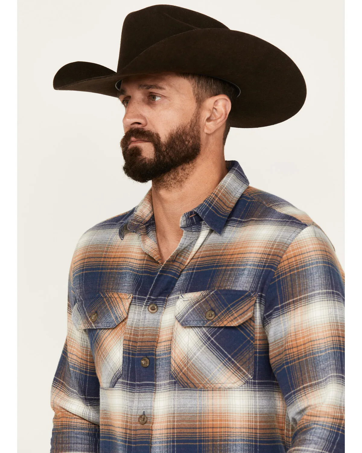 Product Name:  Pendleton Men's Burnside Plaid Print Long Sleeve Button-Down Flannel Shirt