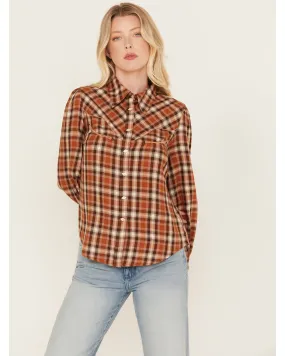 Product Name:  Shyanne Women's Plaid Print Long Sleeve Button-Down Flannel Shirt