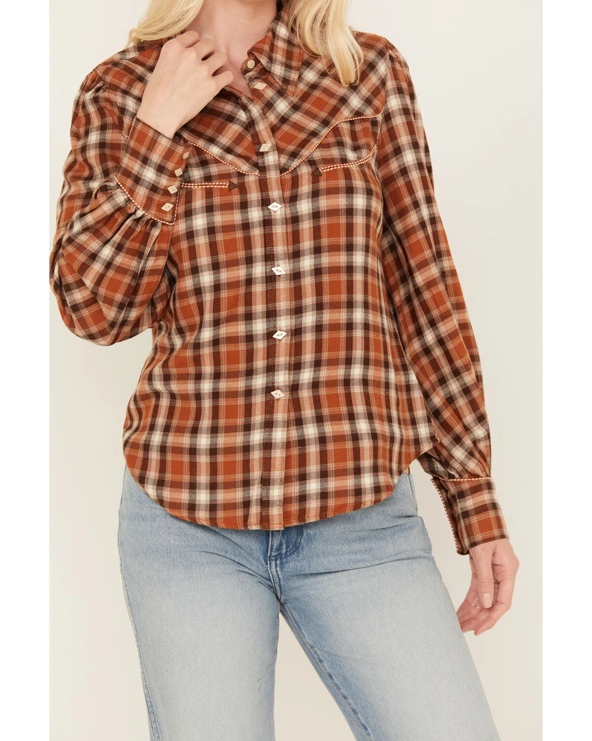 Product Name:  Shyanne Women's Plaid Print Long Sleeve Button-Down Flannel Shirt