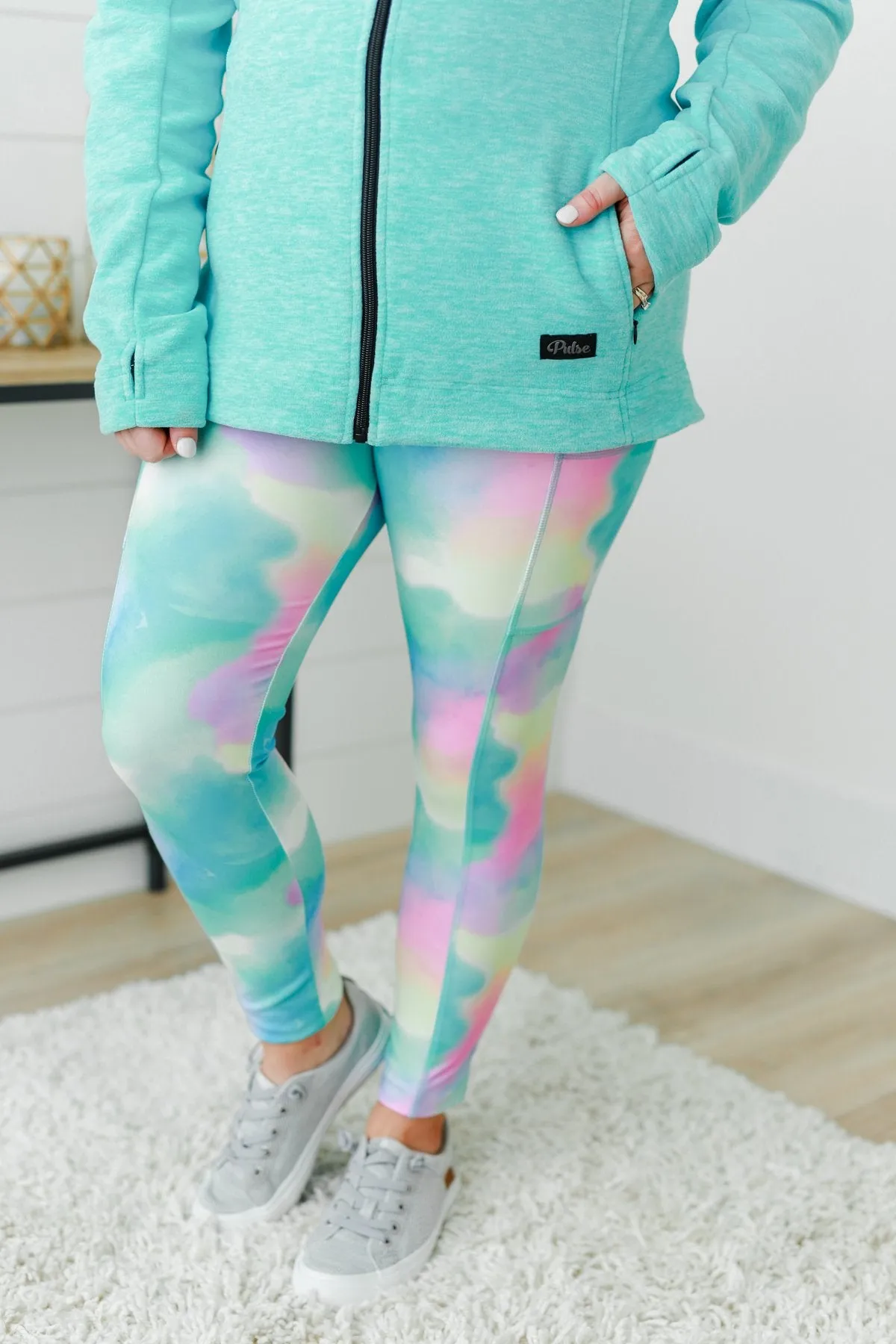 Pulse Basics Athleisure Leggings- Rainbow Tie Dye