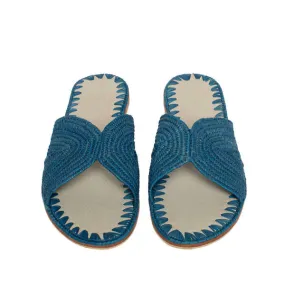 Raffia Slippers Sun and Moon in Jeans