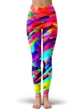 Rainbow Graffiti Explosion Leggings