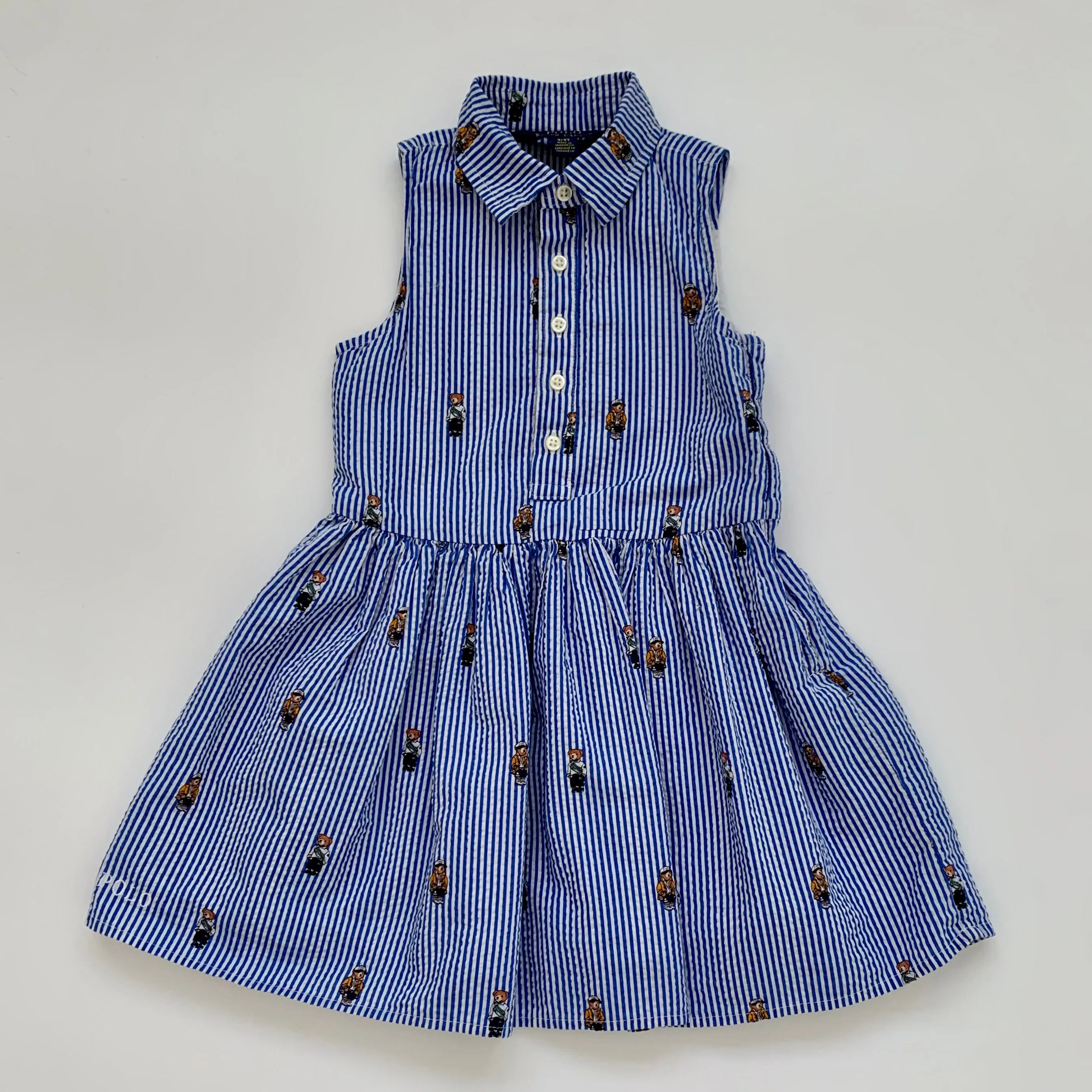 Ralph Lauren Blue And White Polo Bear Shirtdress: 3 Years