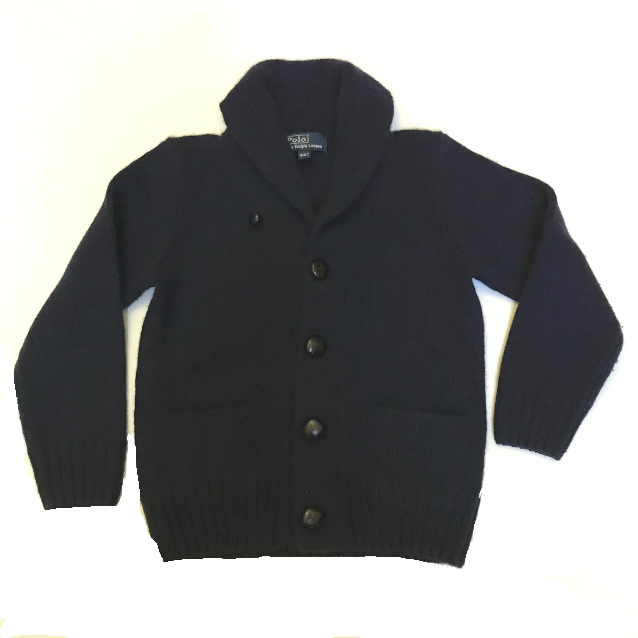 Ralph Lauren Navy Cashmere Mix Shawl Collar Cardigan