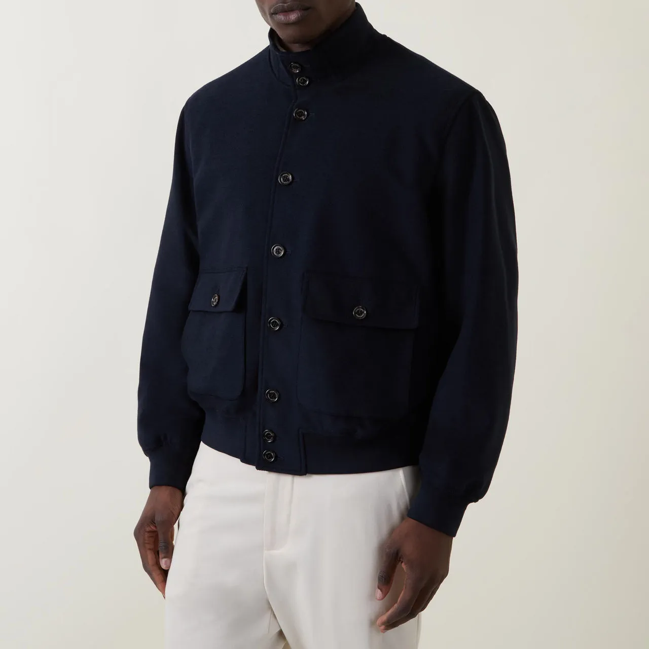 RALPH LAUREN PURPLE LABEL Terry Short Jacket - Navy