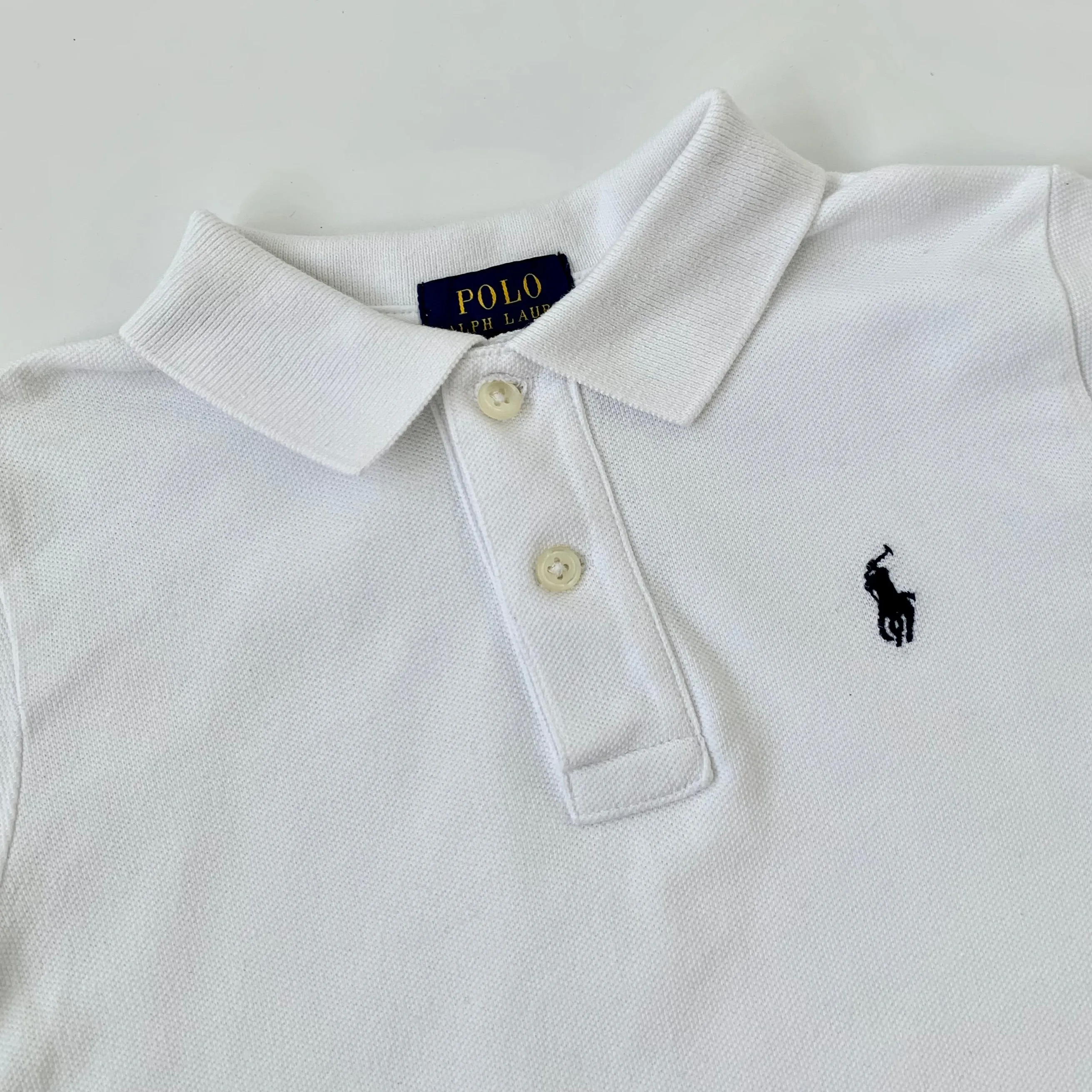 Ralph Lauren White Long Sleeve Polo Shirt: 4 Years