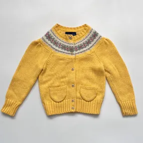 Ralph Lauren Yellow Intarsia Knit Cardigan: 3 Years