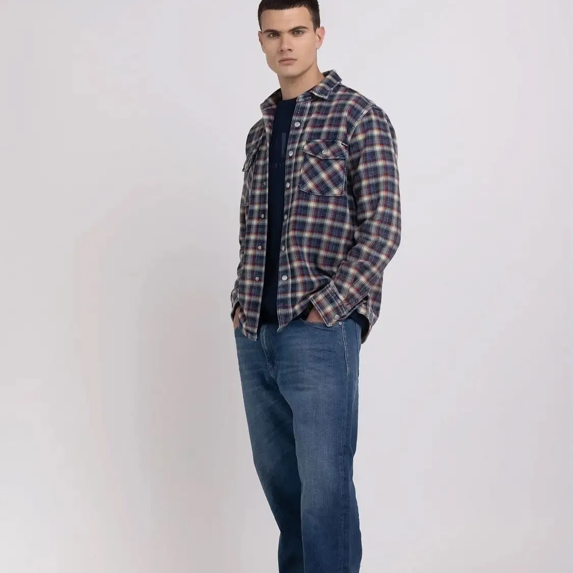 Replay Flannel Cotton Check Shirt