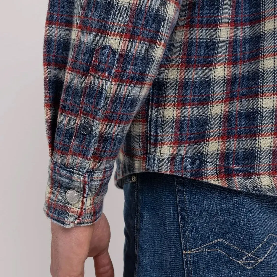 Replay Flannel Cotton Check Shirt