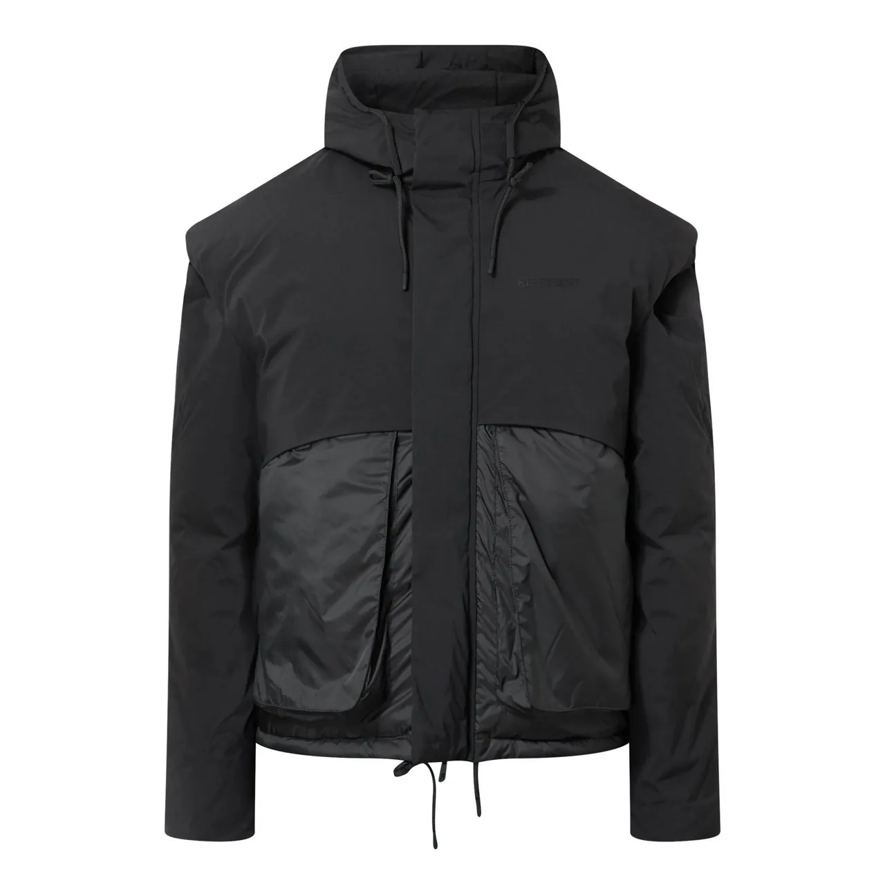 REPRESENT Layered Hooded Down Jacket - Black