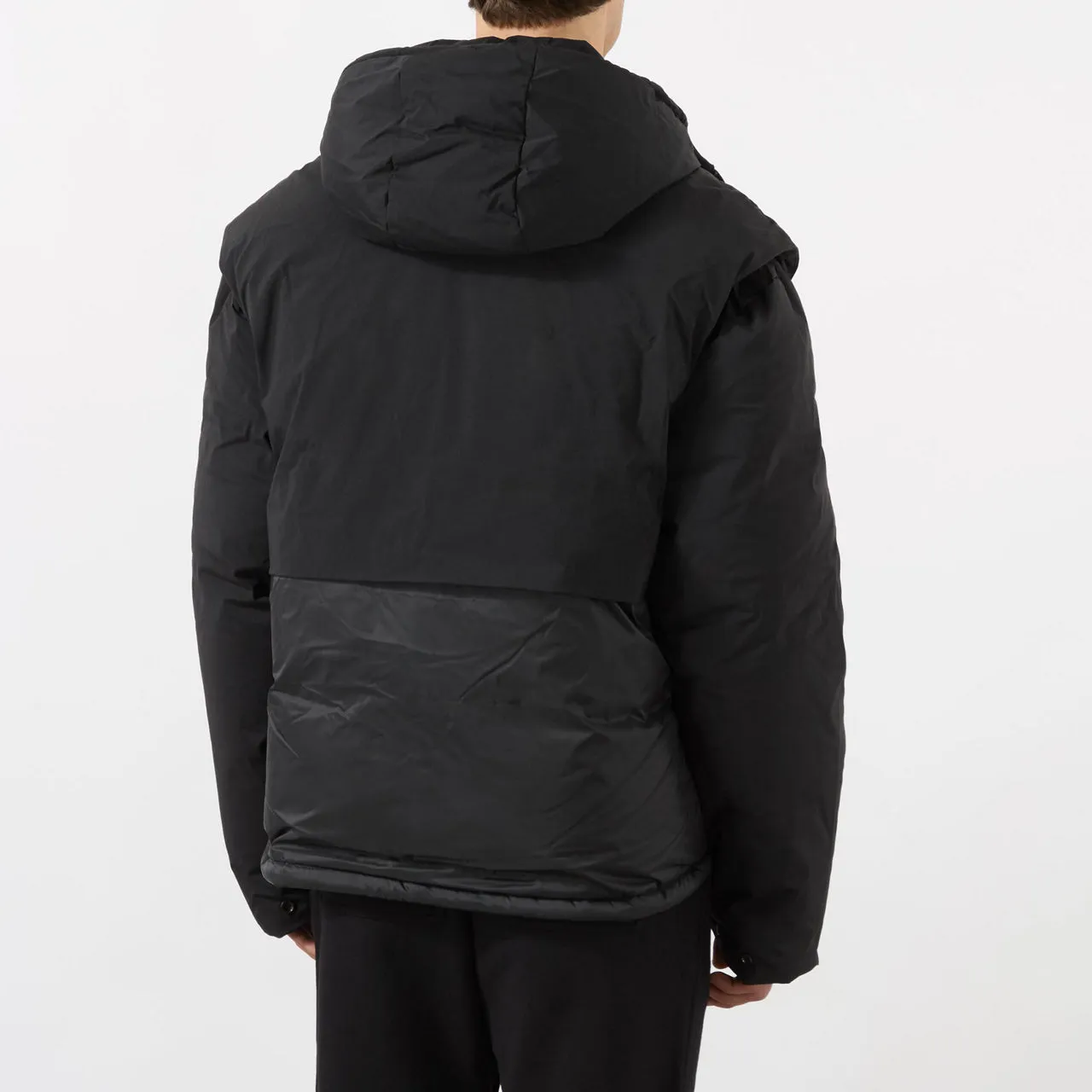 REPRESENT Layered Hooded Down Jacket - Black