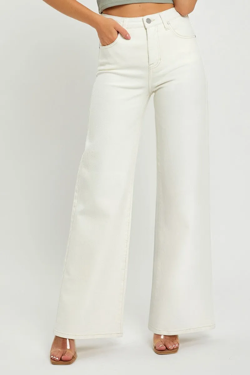 Risen Tummy Control Wide Leg Jeans