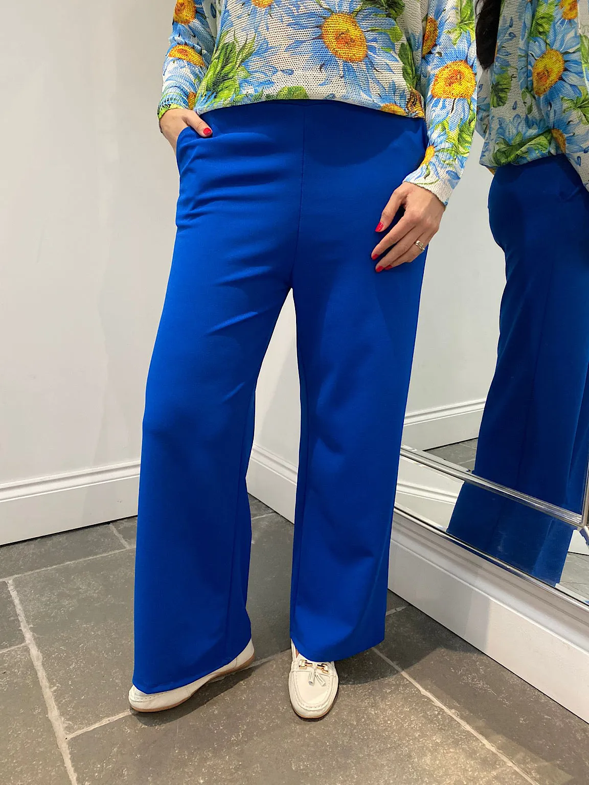 Royal Blue Wide Leg Trousers