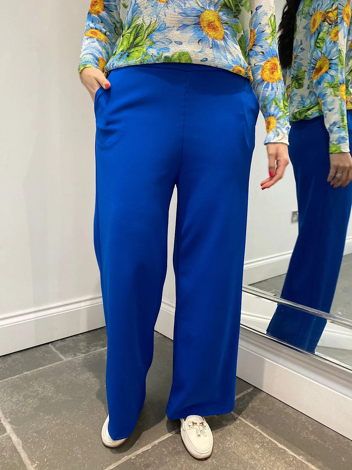 Royal Blue Wide Leg Trousers