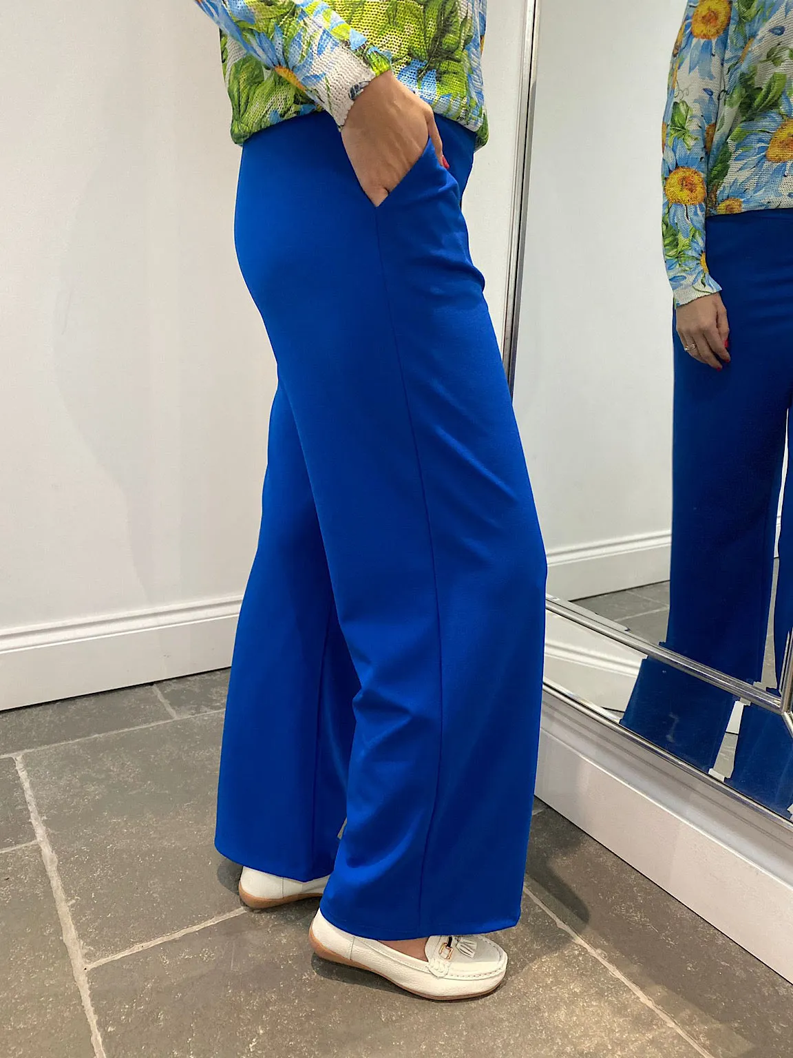 Royal Blue Wide Leg Trousers