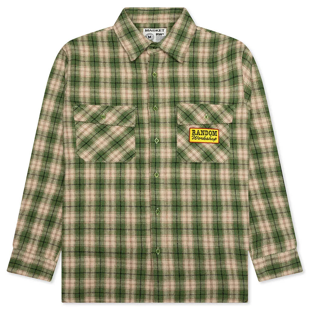 RW Patch Flannel Shirt - Green