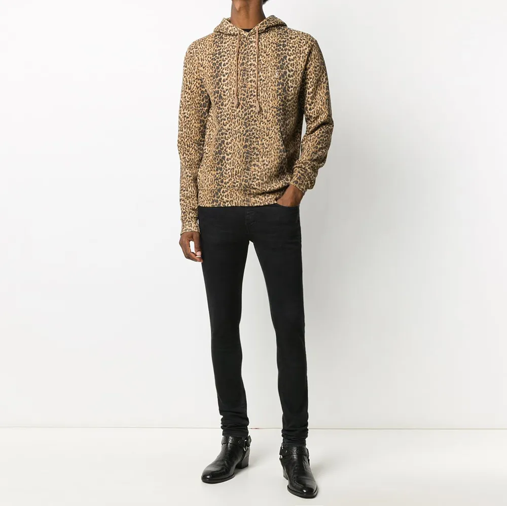 Saint Laurent  |Pullovers Leopard Patterns Long Sleeves Cotton Logo Luxury