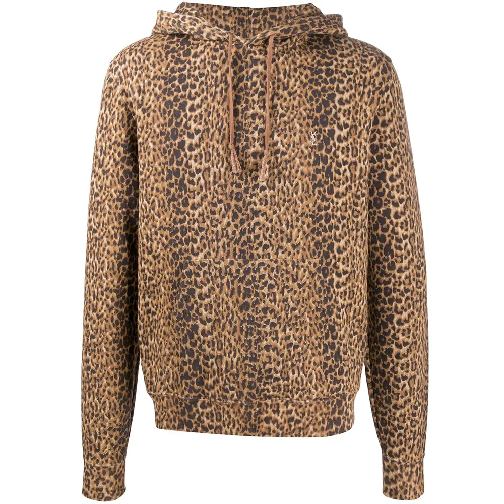 Saint Laurent  |Pullovers Leopard Patterns Long Sleeves Cotton Logo Luxury