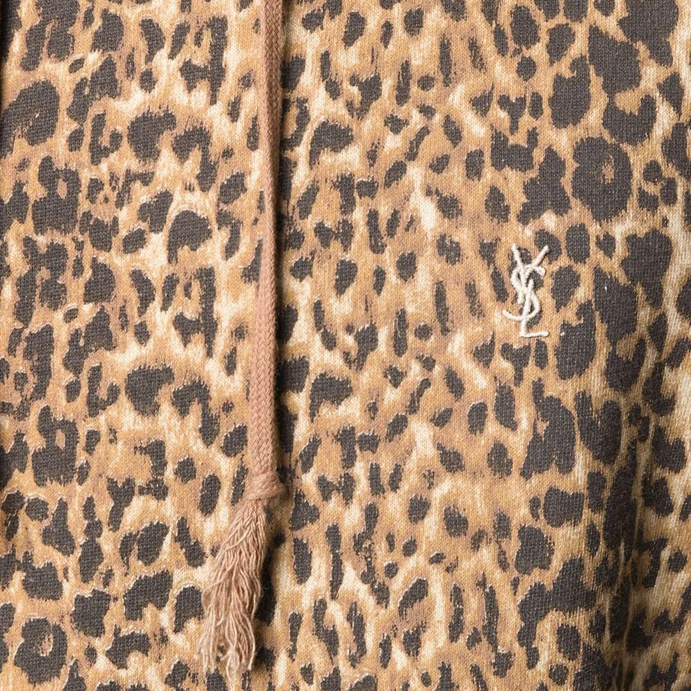 Saint Laurent  |Pullovers Leopard Patterns Long Sleeves Cotton Logo Luxury