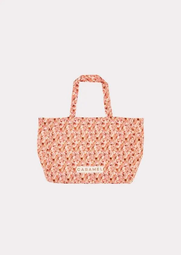 SHELL TOTE BAG - BRIGHT PINK FLORAL