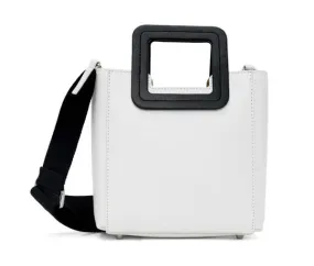 Shirley Mini Leather Tote Bag - White/Black