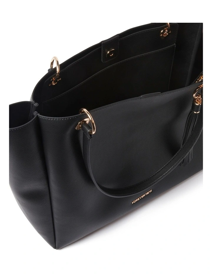 Signature Evie Eyelet Tote Bag in Black