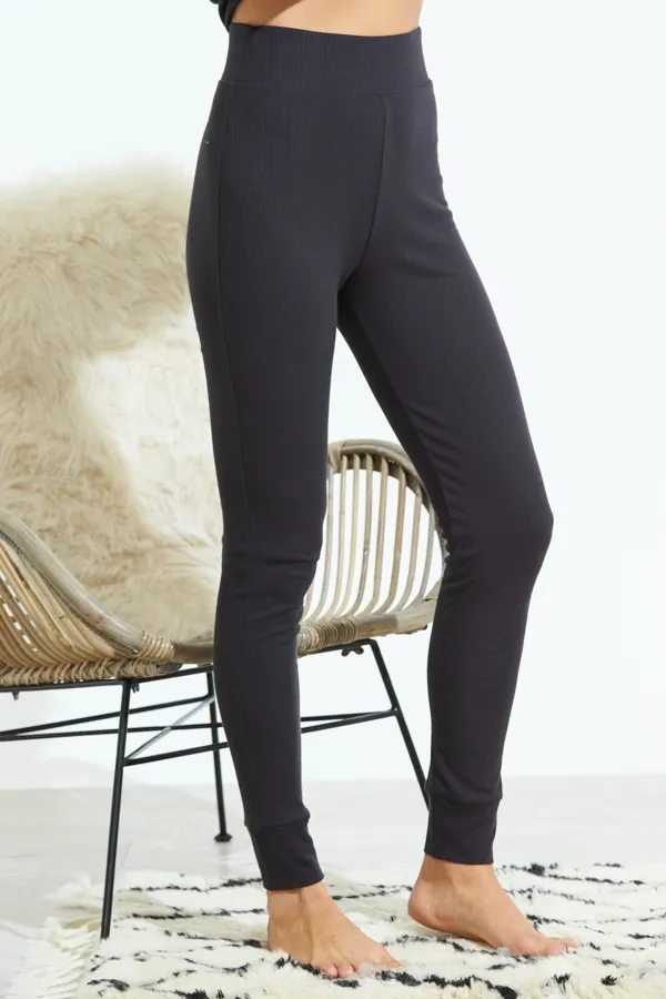 Slate Grey Ribbed Loungewear Leggings