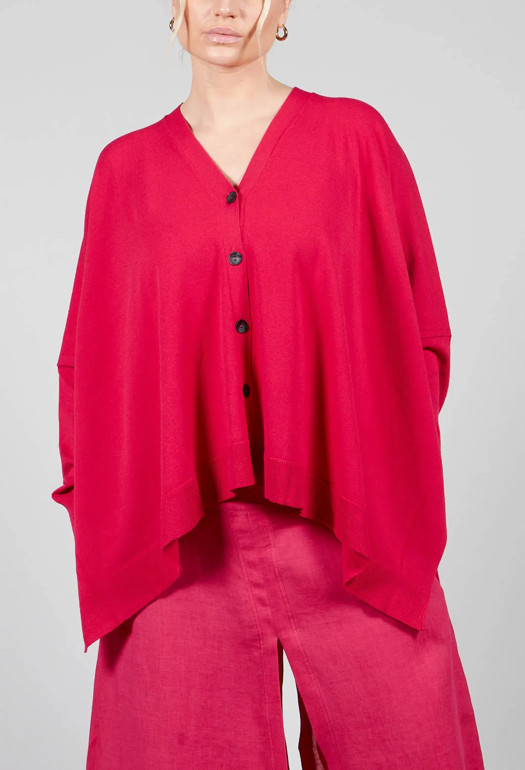 Slouch Cardigan in Raspberry