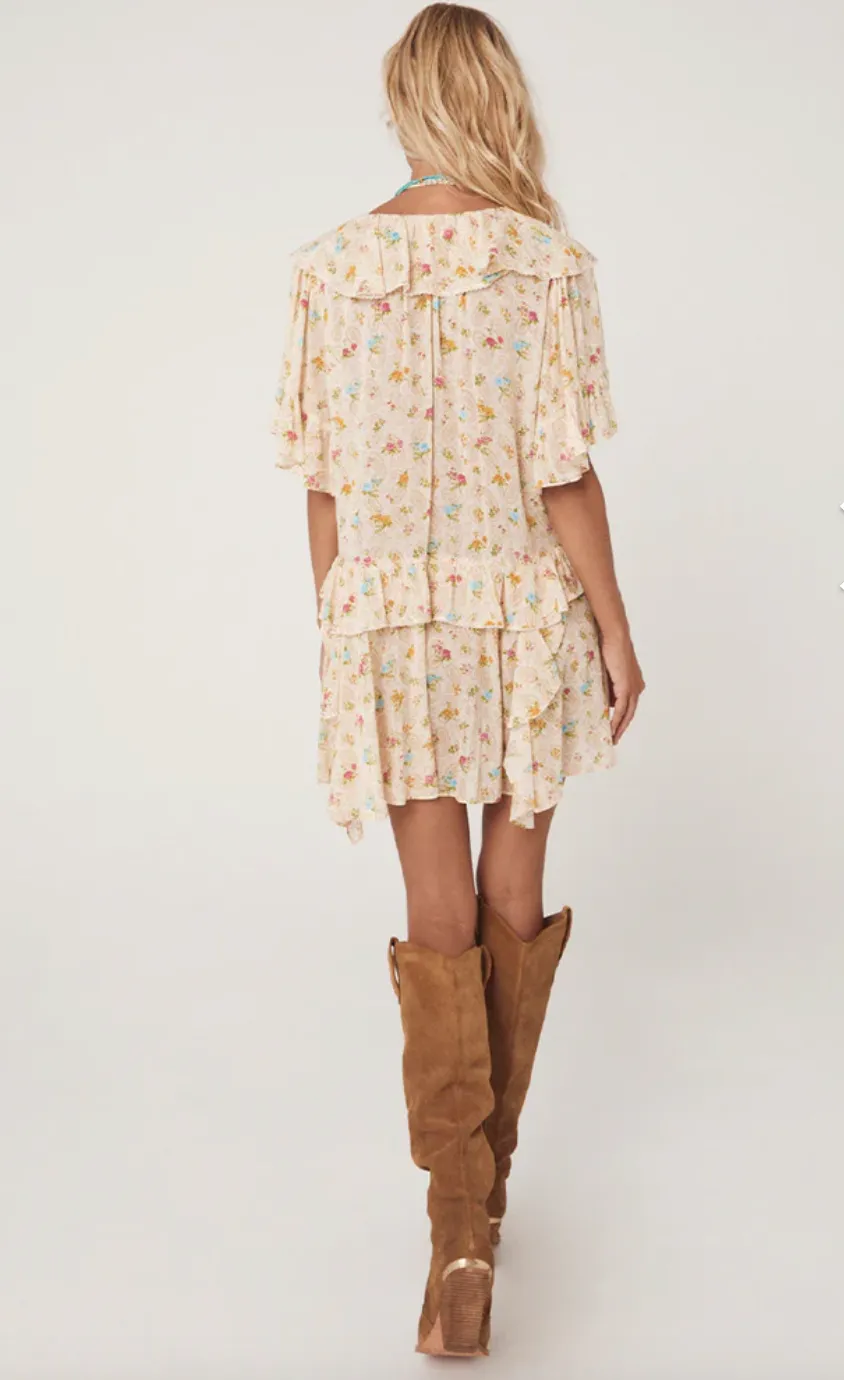 Spell Designs- Fleur Flutter Sleeve Mini Dress