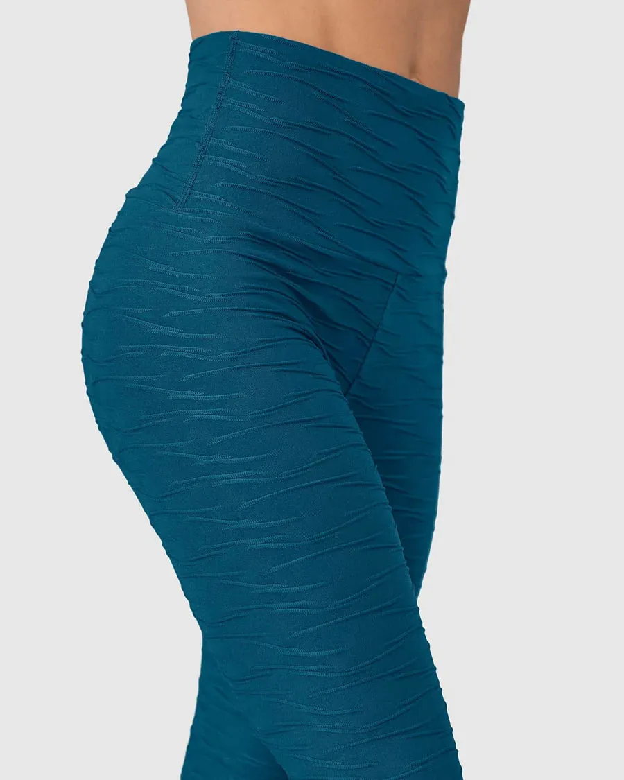 Strong tummy control leggings with ribbed texture