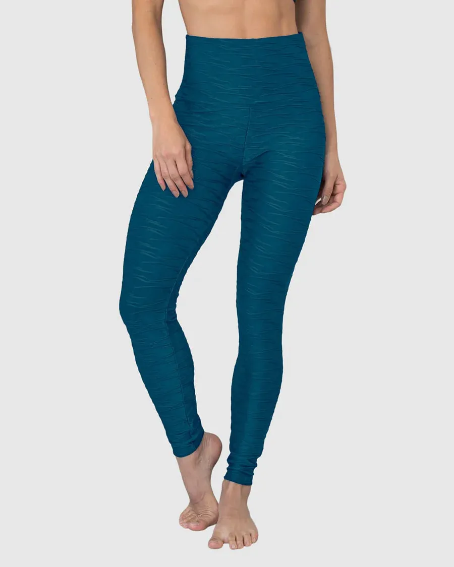 Strong tummy control leggings with ribbed texture