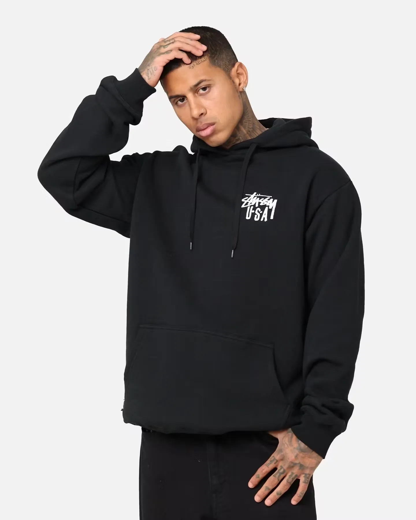 STUSSY  |Pullovers Unisex Street Style Plain Cotton Logo Skater Style