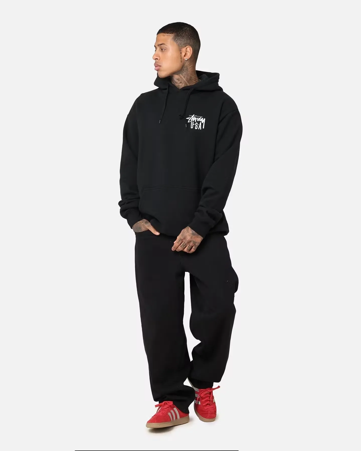 STUSSY  |Pullovers Unisex Street Style Plain Cotton Logo Skater Style