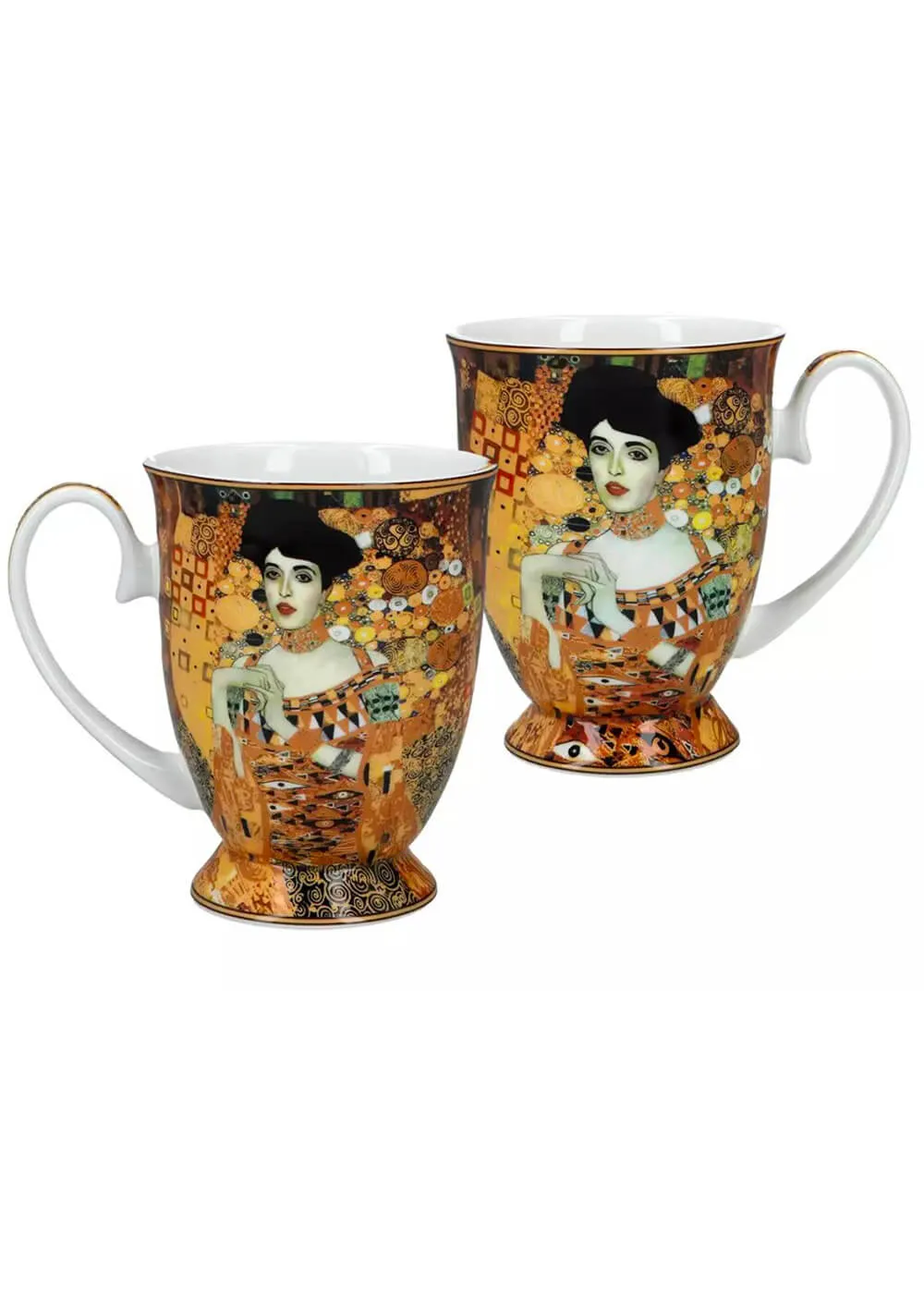 Succubus Art Klimt Adele Bloch-Bauer Heart Set of 2 Cups Blue