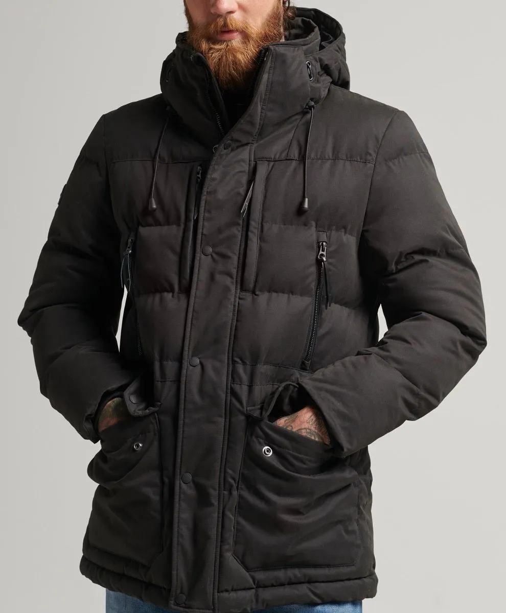 Superdry Microfibre Expedition Parka Jacket Black