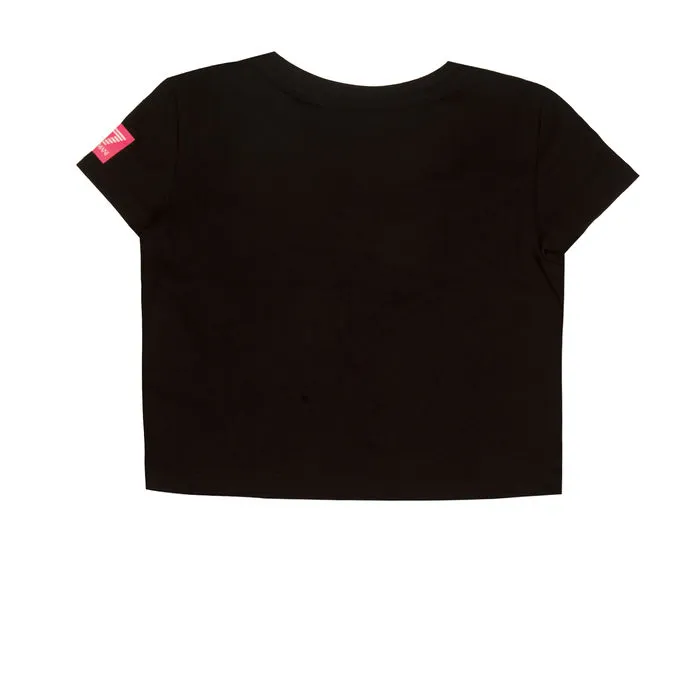 T-SHIRT CROP LOGO Girl Black