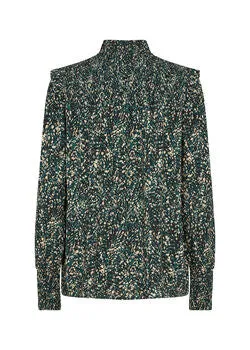 Tasmin- Teal Print Blouse - Soya Concept