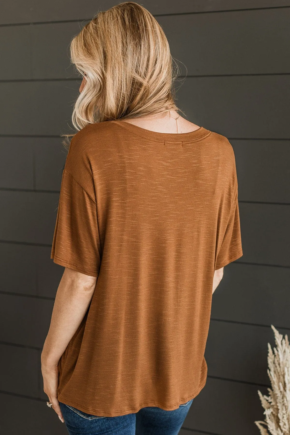 Tearing Down Boundaries Knit Top- Dark Camel