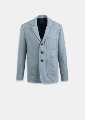 Textured Worker Blazer Light Blue