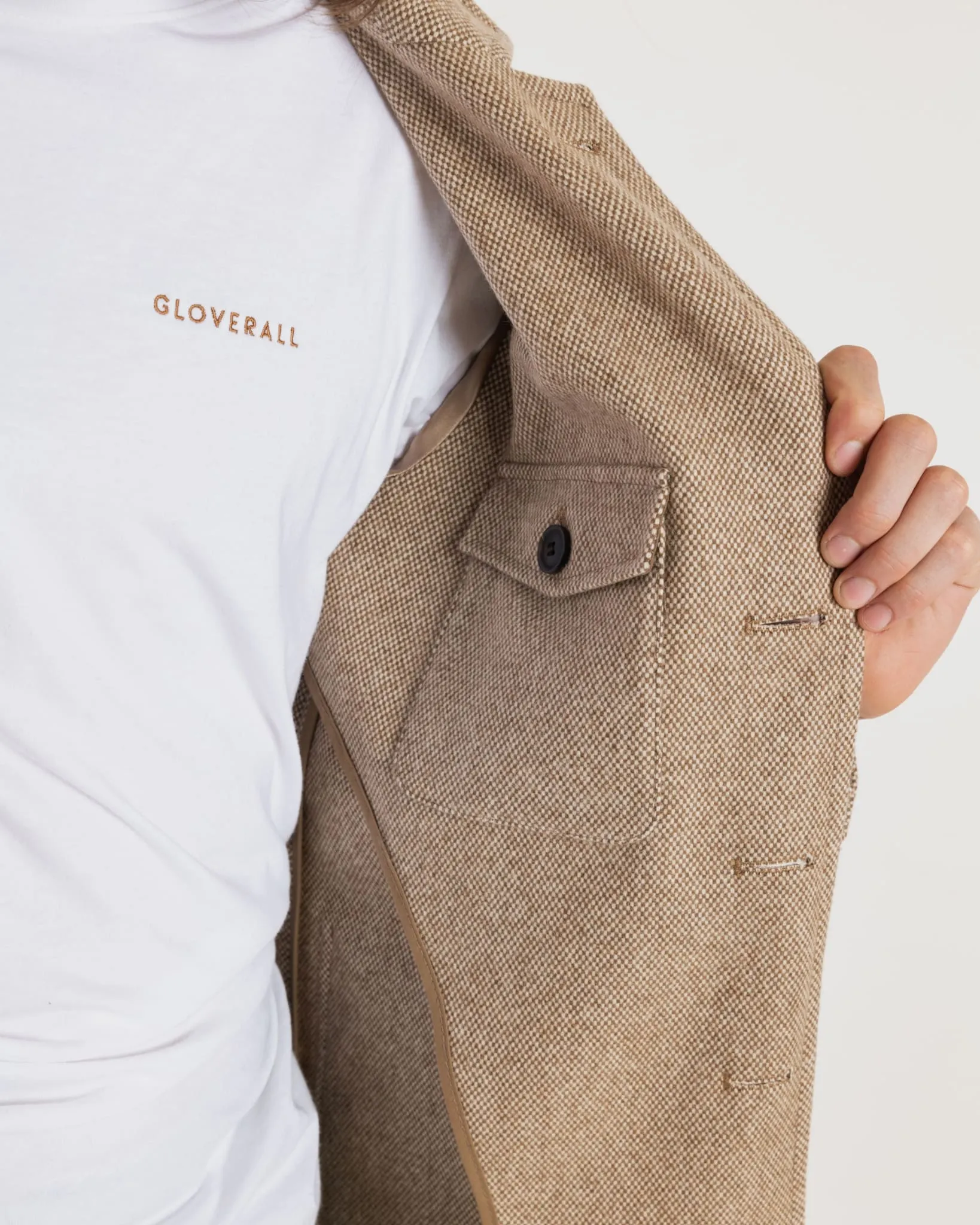 Textured Worker Blazer Tan