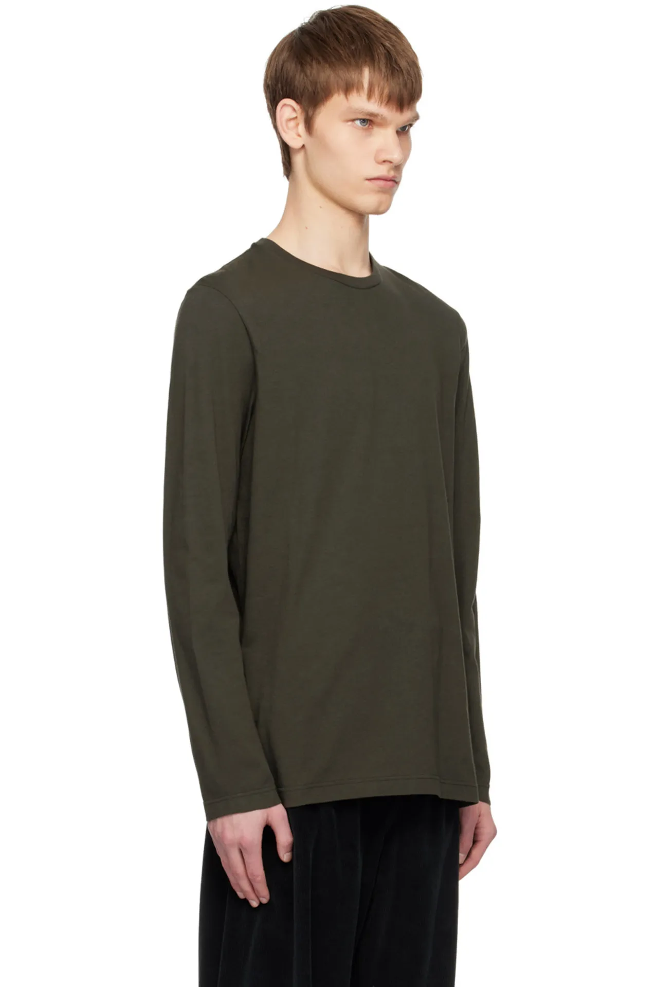 The Row  |Crew Neck Long Sleeves Plain Cotton Long Sleeve T-shirt