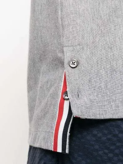 THOM BROWNE  |Crew Neck Pullovers Stripes Plain Cotton Short Sleeves Logo