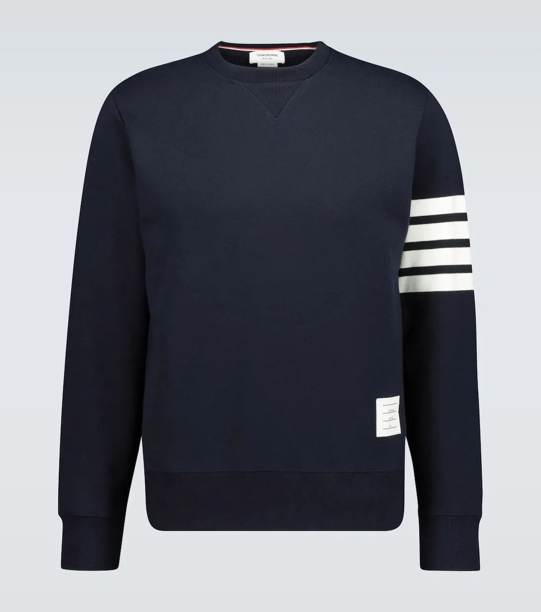 THOM BROWNE  |Crew Neck Pullovers Stripes Sweat Long Sleeves Cotton Logo