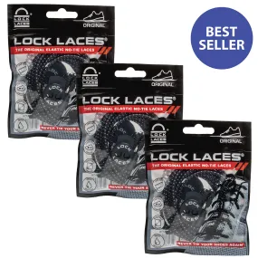 Triple Black 3-Pack No-Tie Shoelaces