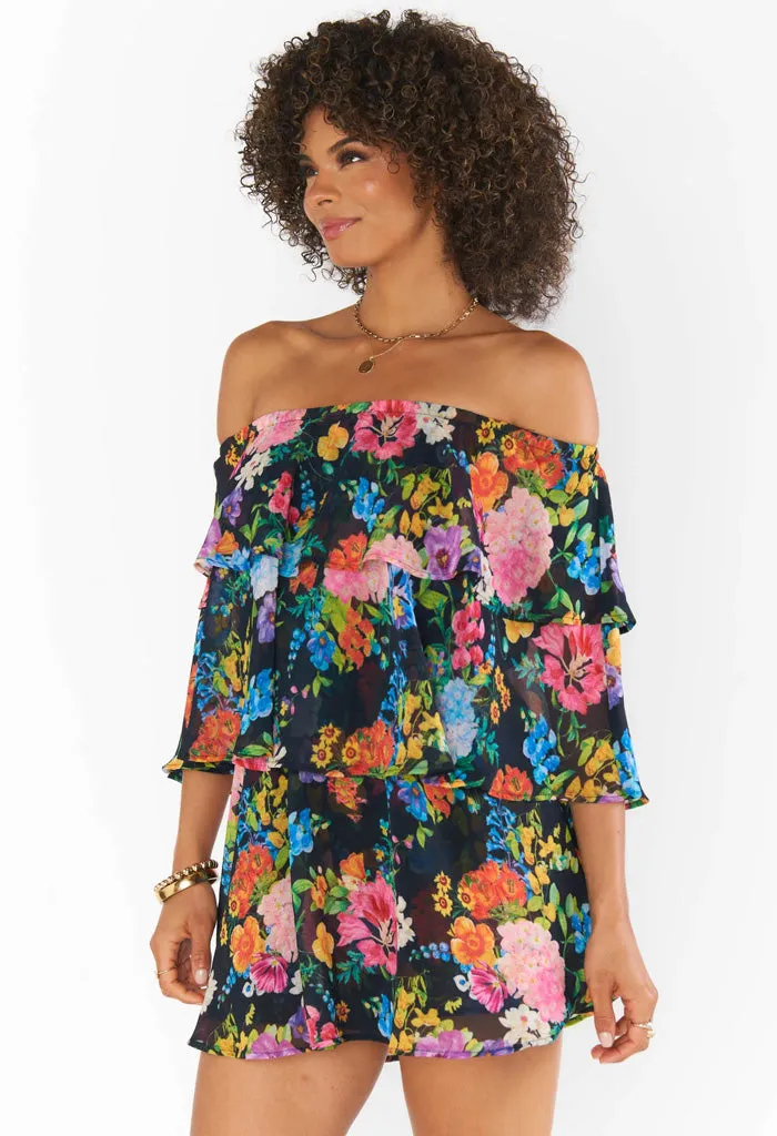 Triple Decker Romper-Midnight Botanical Floral