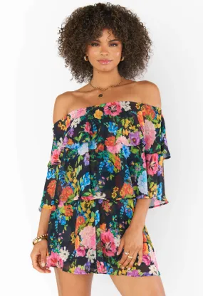 Triple Decker Romper-Midnight Botanical Floral