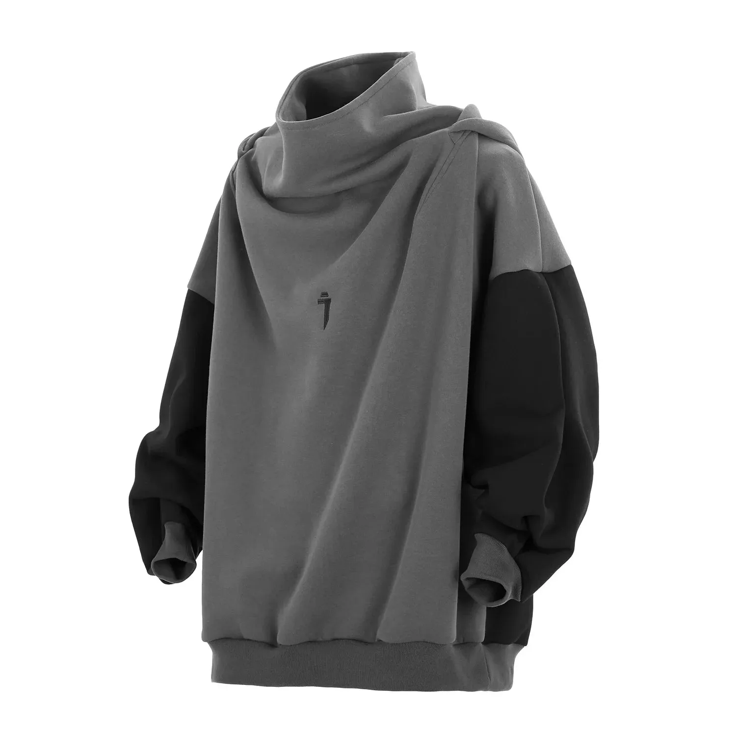 Two Tone Reglan Sleeve Pullover Hoodie