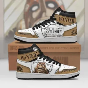 Usopp Wanted JD1 Boot Sneakers One Piece Anime ShoesUsopp Wanted JD1 Boot Sneakers One Piece Anime Shoes