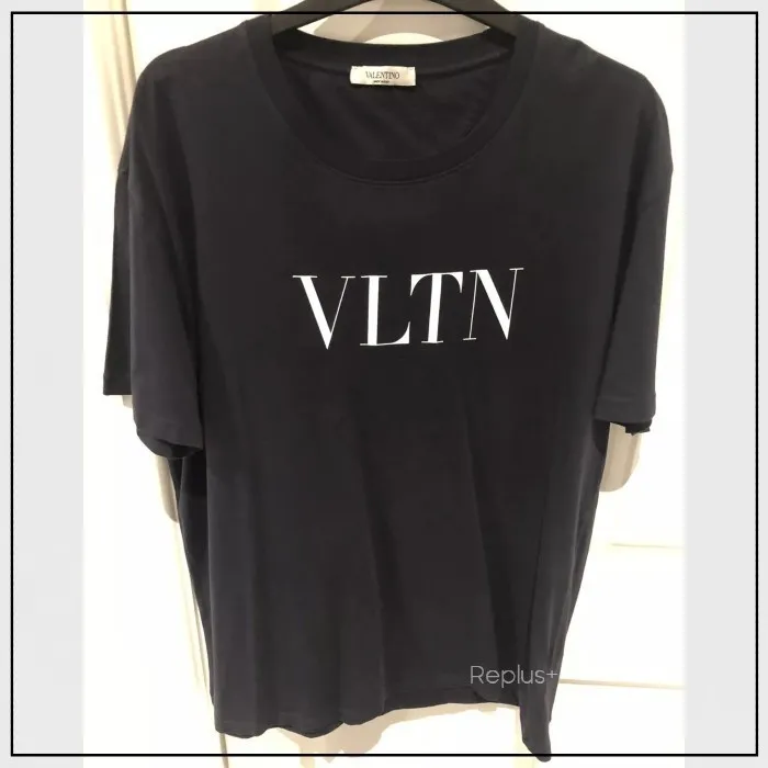 VALENTINO  |Crew Neck Pullovers Unisex Plain Cotton Short Sleeves Logo